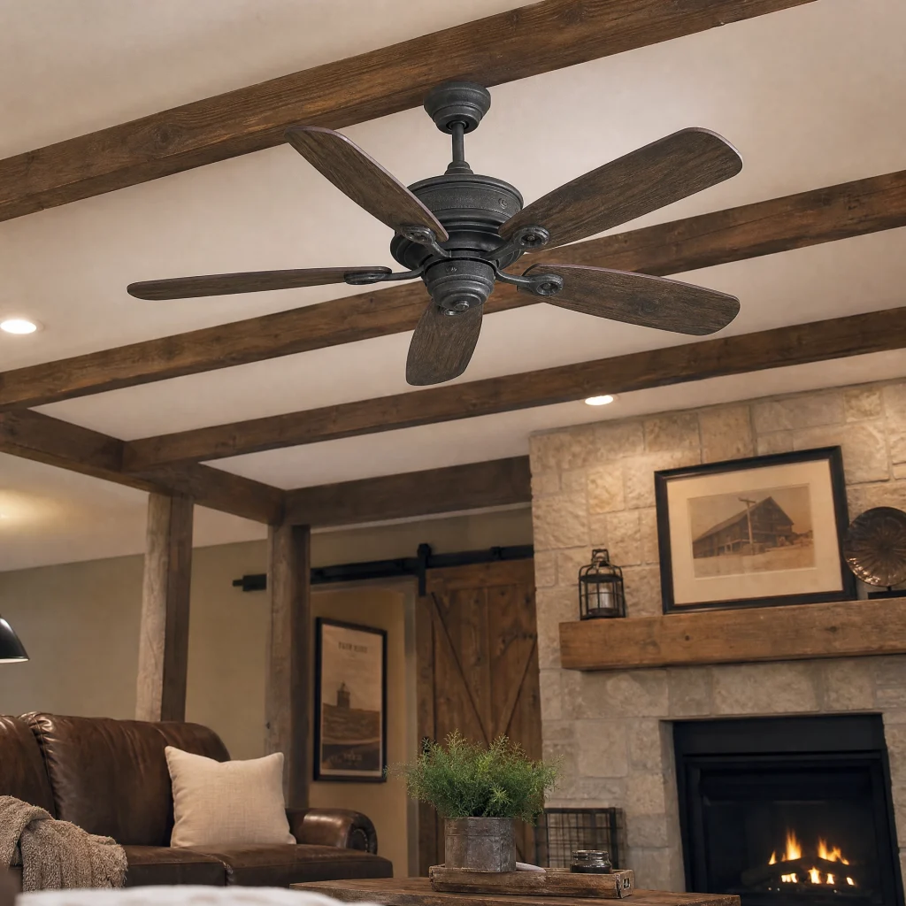 Kichler Barrington 52-Inch Distressed Black Ceiling Fan
